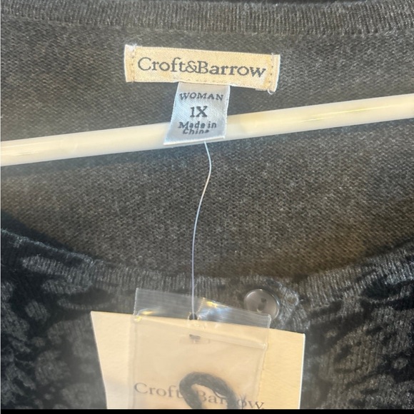 Black and gray button down sweater - Picture 3 of 3